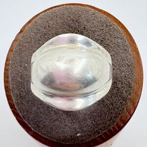 VTG Solid Sterling Silver 925 Modernist Tapered Band Dome Ring Size 8.75